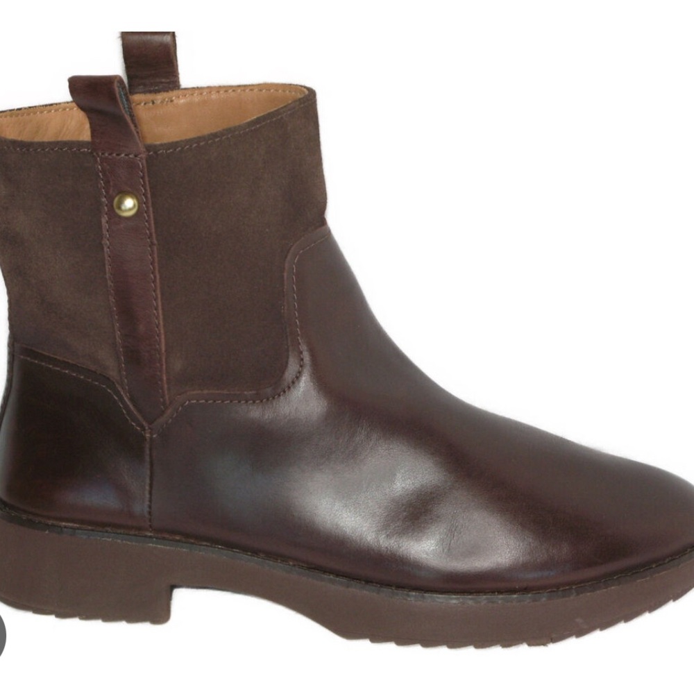 Brown Leather and Suede Ankle Boots